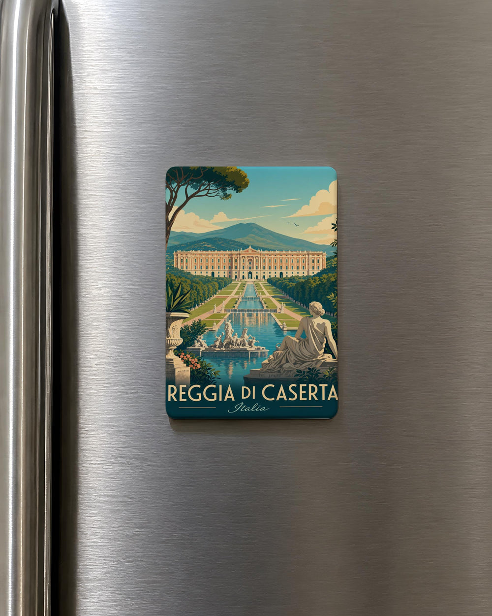Reggia di Caserta Fridge Magnet, Royal Palace of Caserta Souvenir Magnet, Italy Landmark Travel Keepsake Magnet