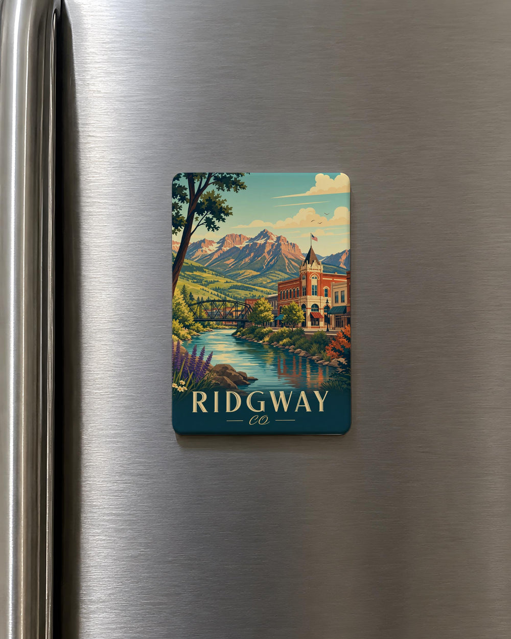 Ridgway Colorado Fridge Magnet, Ridgway CO Souvenir Magnet, Colorado Mountain Town Travel Gift, Rocky Mountains Keepsake Magnet