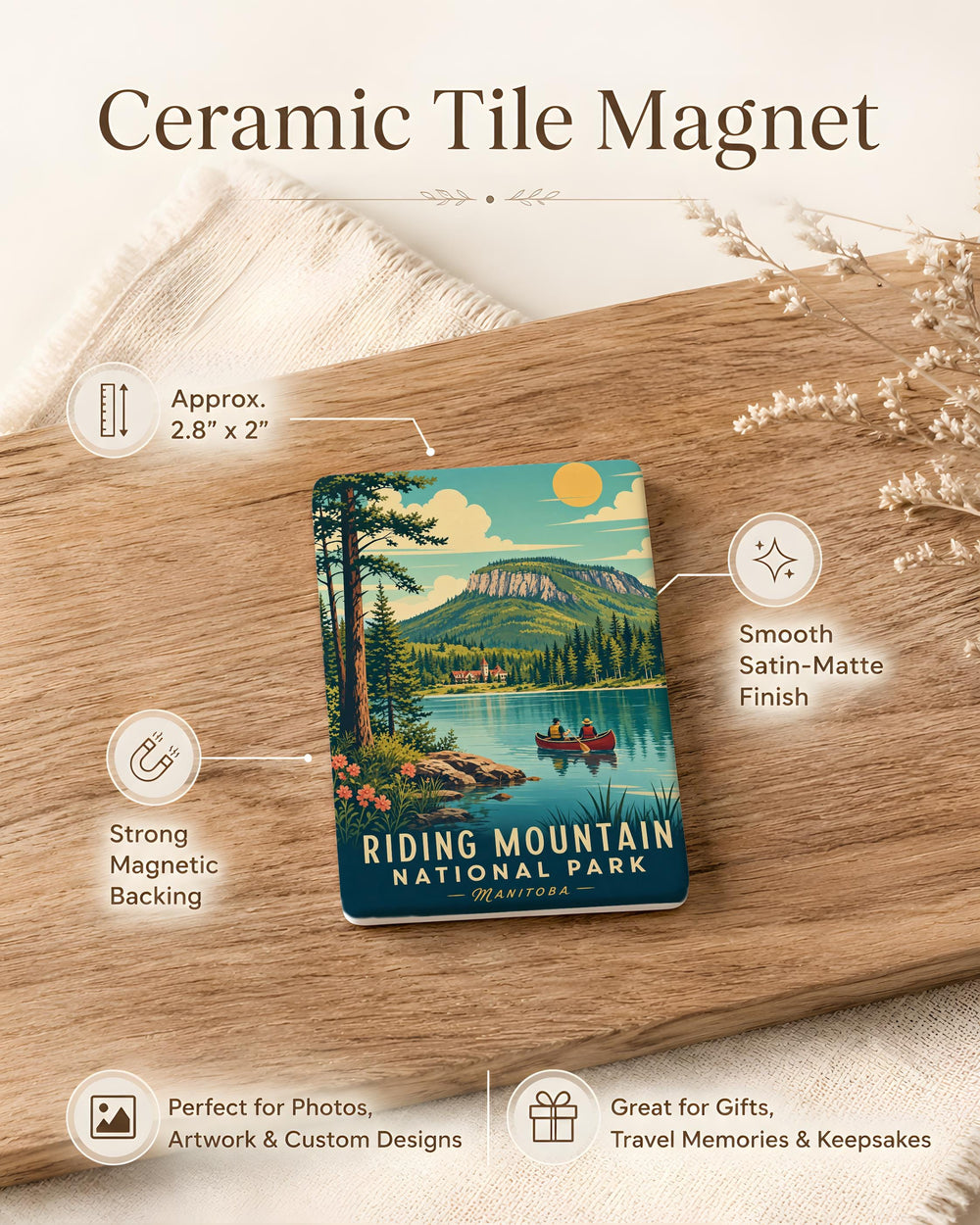 Riding Mountain National Park Fridge Magnet, Manitoba Canada Park Souvenir Magnet, Outdoor Nature Travel Keepsake Magnet