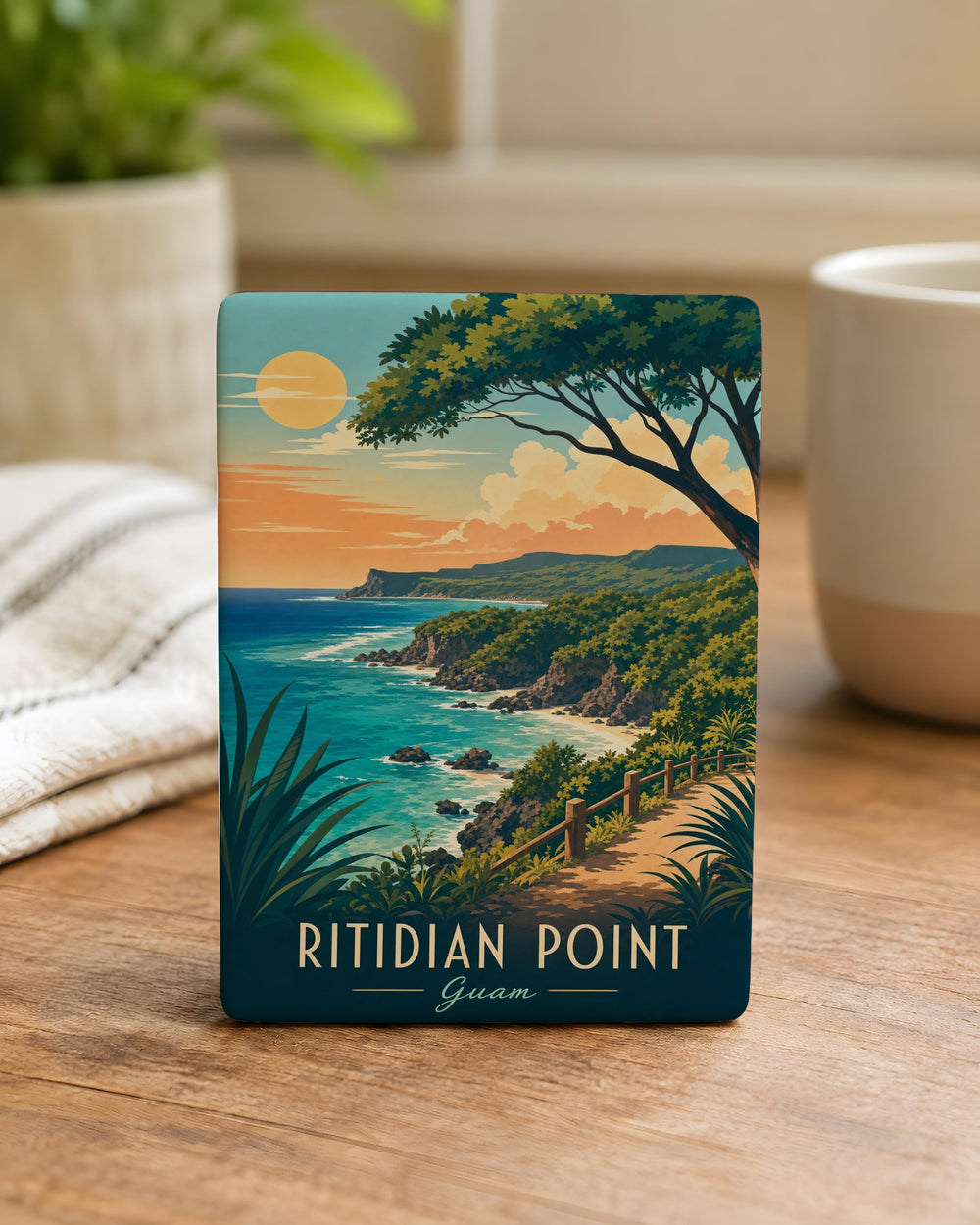 Ritidian Point Guam Fridge Magnet, Scenic Coastal Landmark Souvenir Magnet, Travel Keepsake Gift