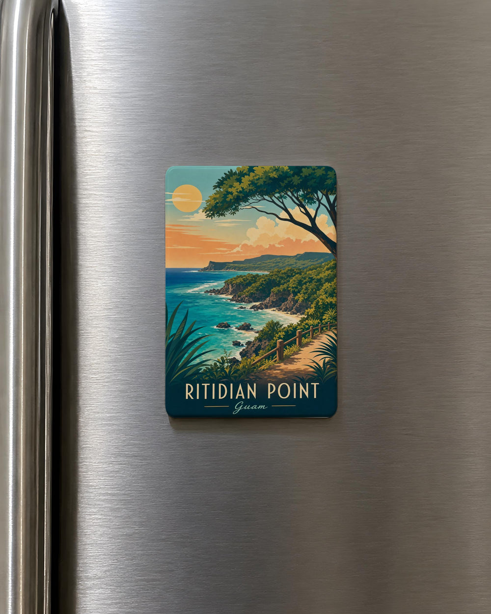 Ritidian Point Guam Fridge Magnet, Scenic Coastal Landmark Souvenir Magnet, Travel Keepsake Gift