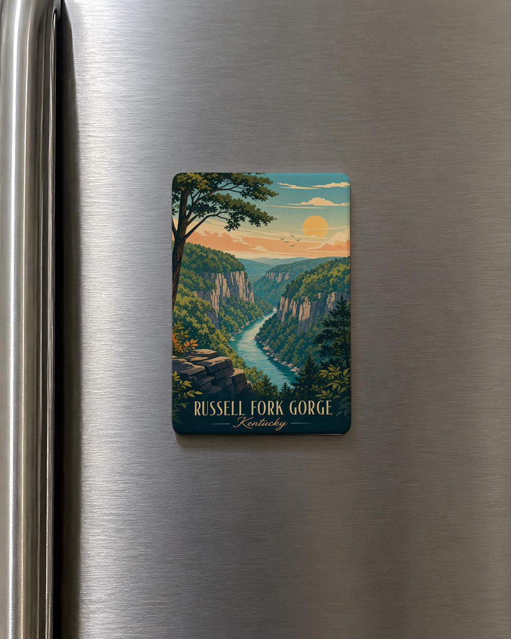 Russell Fork Gorge Fridge Magnet, Scenic Canyon River Valley Souvenir Magnet, Kentucky Virginia Nature Landmark Gift