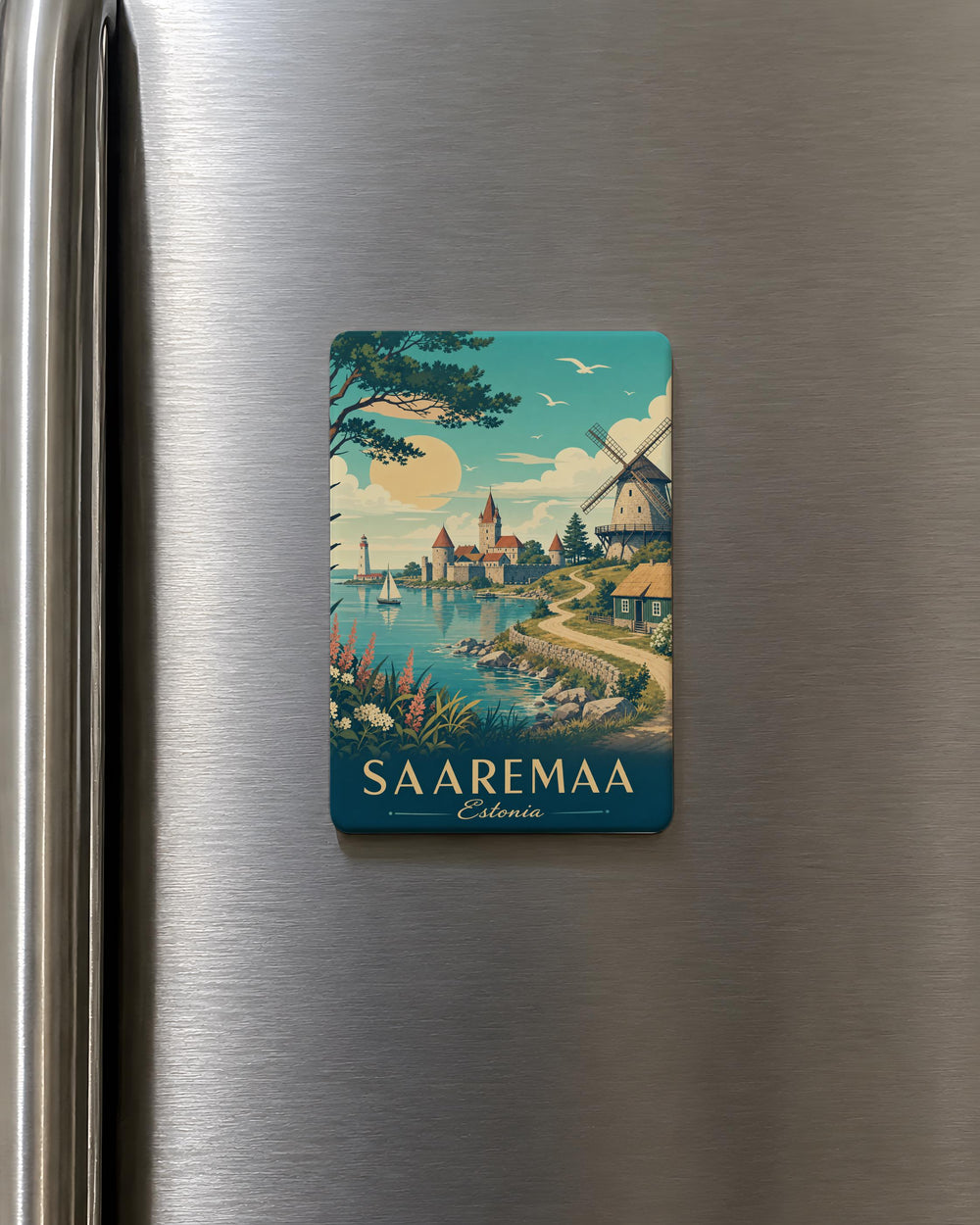 Saaremaa Estonia Fridge Magnet, Saaremaa Island Souvenir Magnet, Estonian Travel Gift, Baltic Sea Island Keepsake Magnet