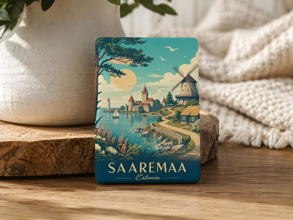 Saaremaa Estonia Fridge Magnet, Saaremaa Island Souvenir Magnet, Estonian Travel Gift, Baltic Sea Island Keepsake Magnet