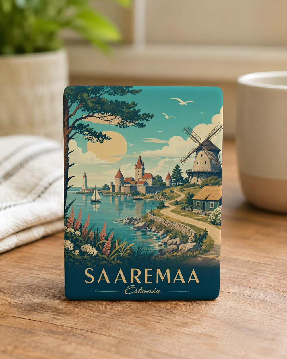 Saaremaa Estonia Fridge Magnet, Saaremaa Island Souvenir Magnet, Estonian Travel Gift, Baltic Sea Island Keepsake Magnet