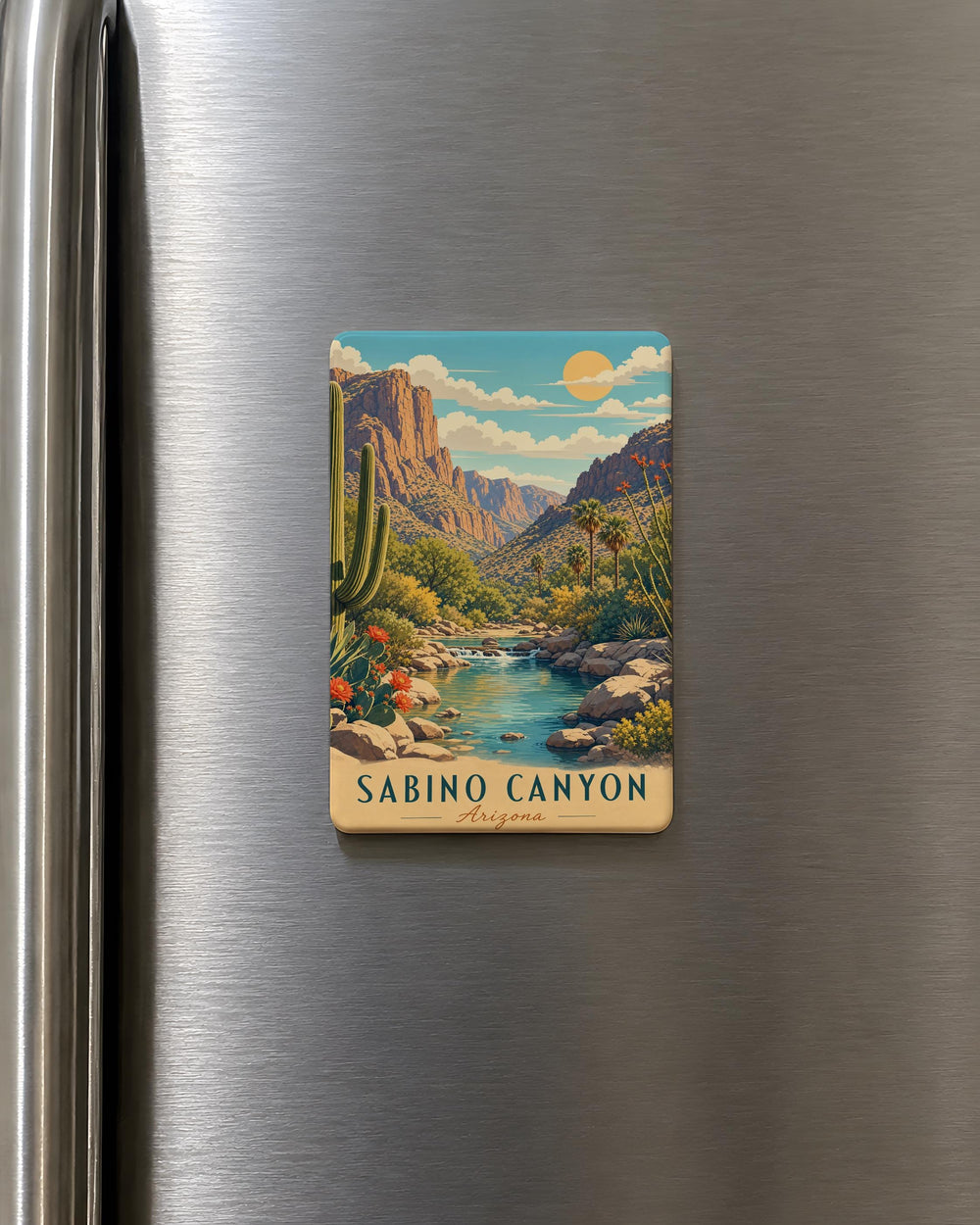 Sabino Canyon Fridge Magnet, Tucson Arizona Souvenir Magnet, Desert Canyon Landscape Travel Gift, Southwest Nature Keepsake