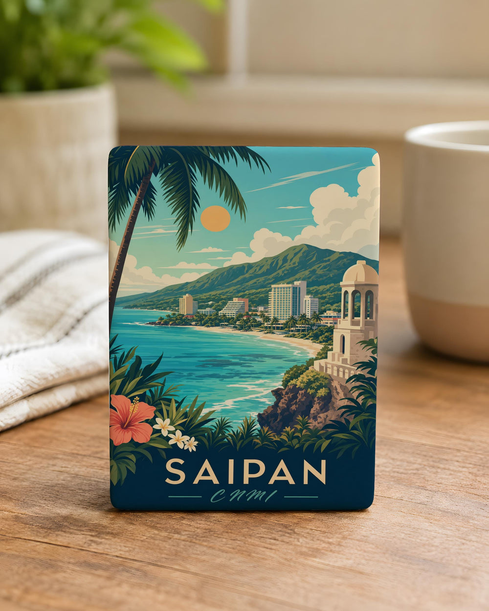 Saipan CNMI Fridge Magnet, Northern Mariana Islands Souvenir Magnet, Saipan Island Travel Keepsake Gift