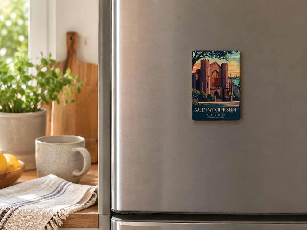 Salem Witch Museum Fridge Magnet, Salem Massachusetts Witch History Souvenir Magnet, Haunted Salem Attraction Magnet