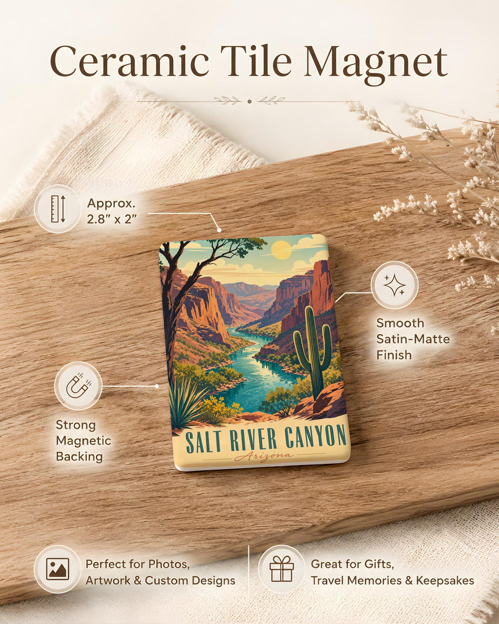 Salt River Canyon Arizona Fridge Magnet, Salt River Scenic Canyon Souvenir Magnet, Arizona Travel Gift Magnet