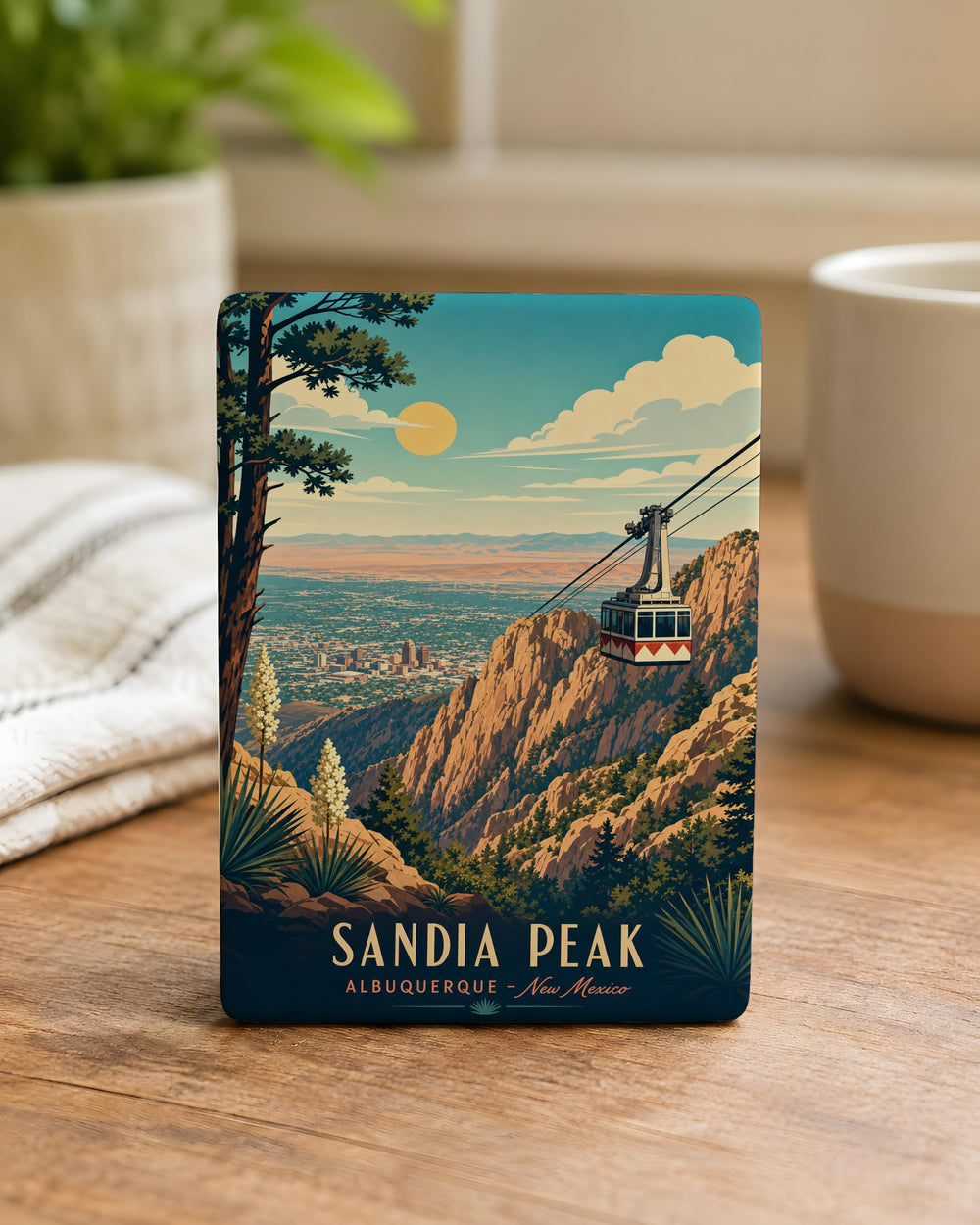 Sandia Peak Fridge Magnet, Albuquerque New Mexico Mountain Souvenir Magnet, Sandia Mountains Travel Gift