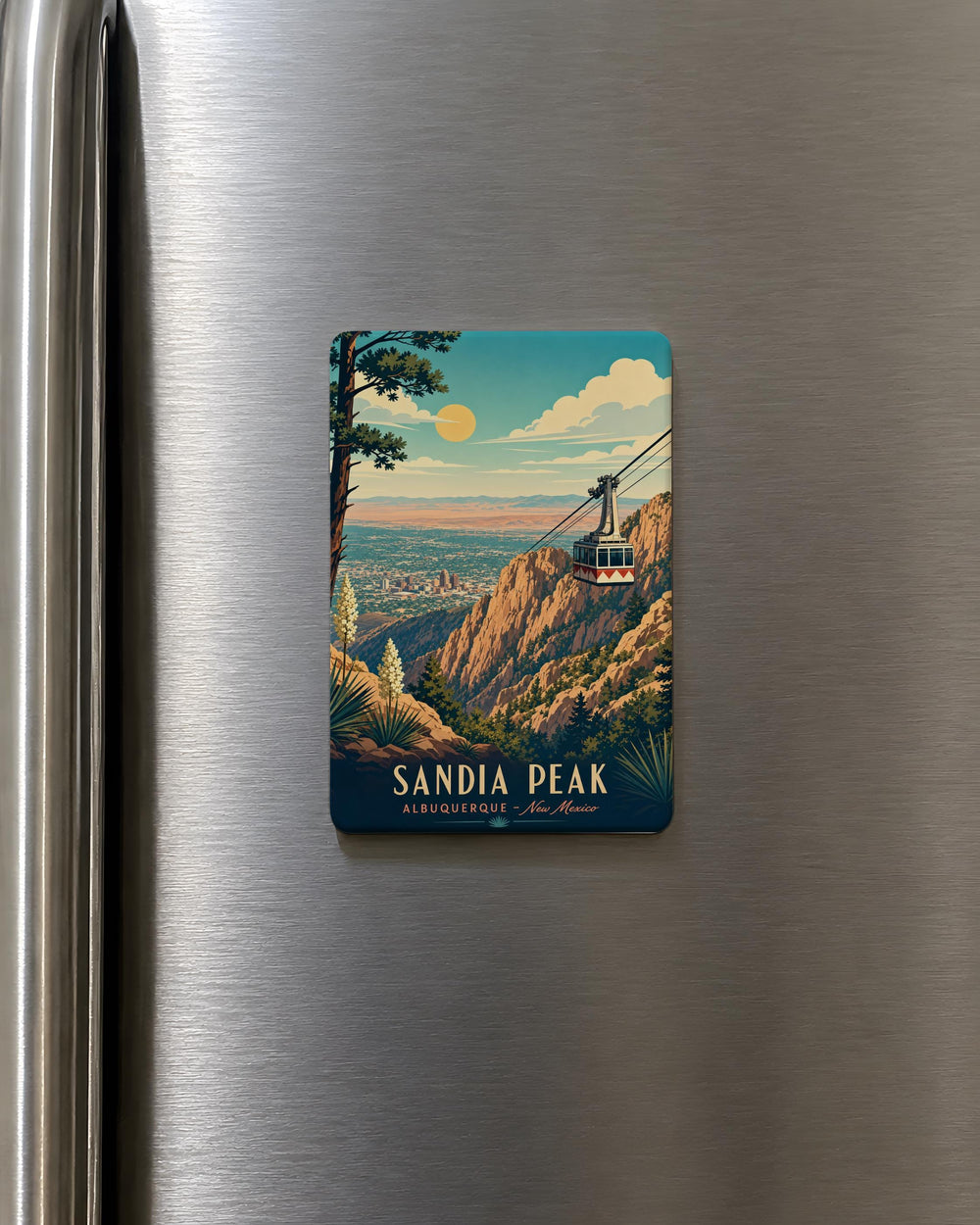 Sandia Peak Fridge Magnet, Albuquerque New Mexico Mountain Souvenir Magnet, Sandia Mountains Travel Gift