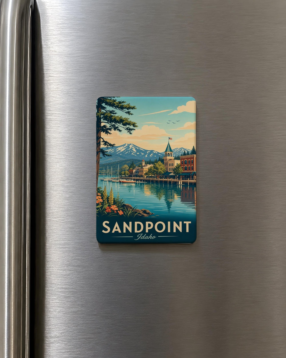 Sandpoint Idaho Fridge Magnet, Sandpoint ID Souvenir Magnet, Lake Pend Oreille Travel Keepsake, Idaho Gift Magnet