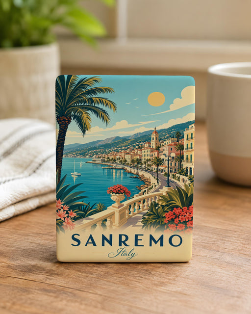 Sanremo Italy Fridge Magnet, Sanremo Souvenir Magnet, Italian Riviera Travel Gift, Liguria Italy Keepsake Magnet