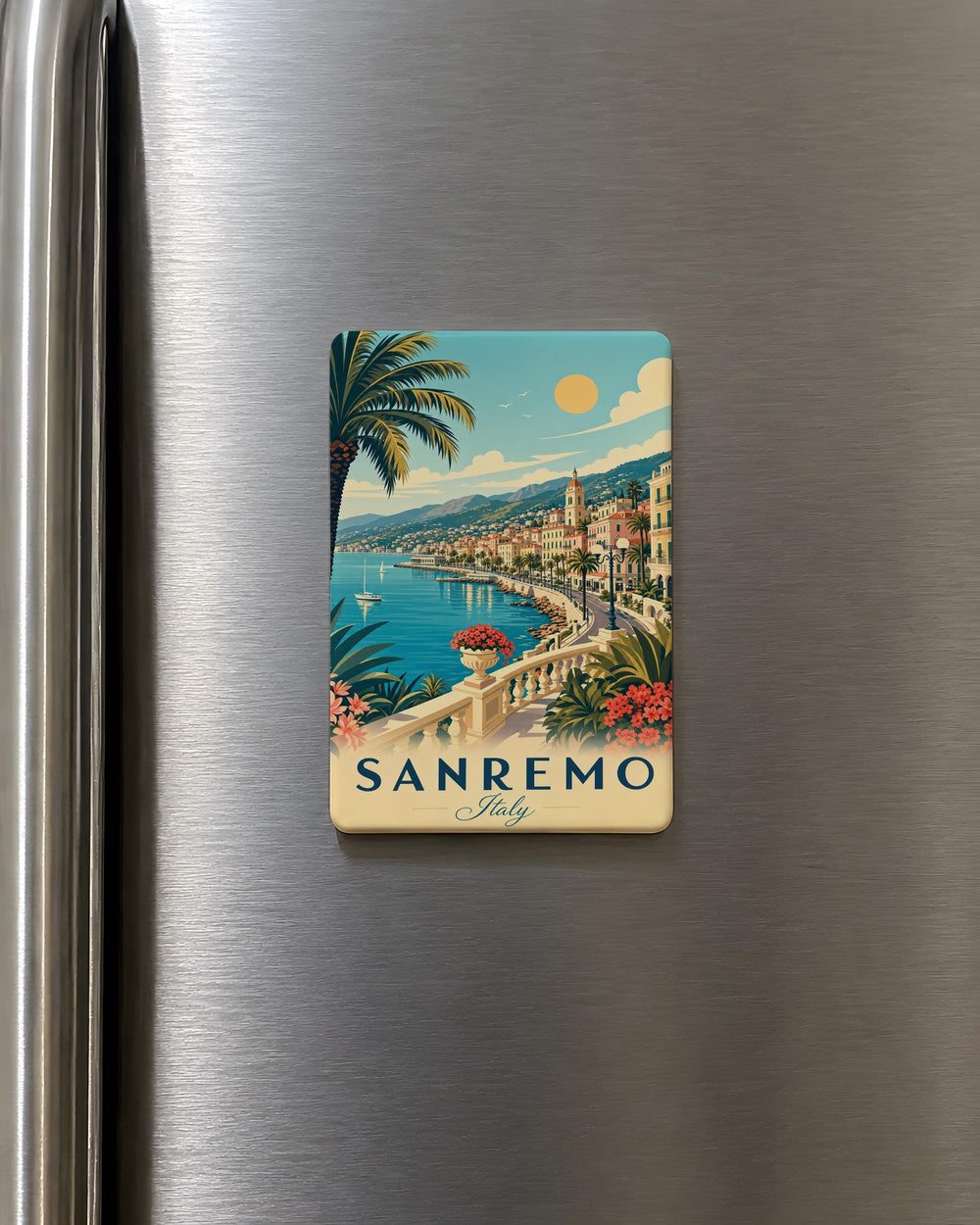 Sanremo Italy Fridge Magnet, Sanremo Souvenir Magnet, Italian Riviera Travel Gift, Liguria Italy Keepsake Magnet