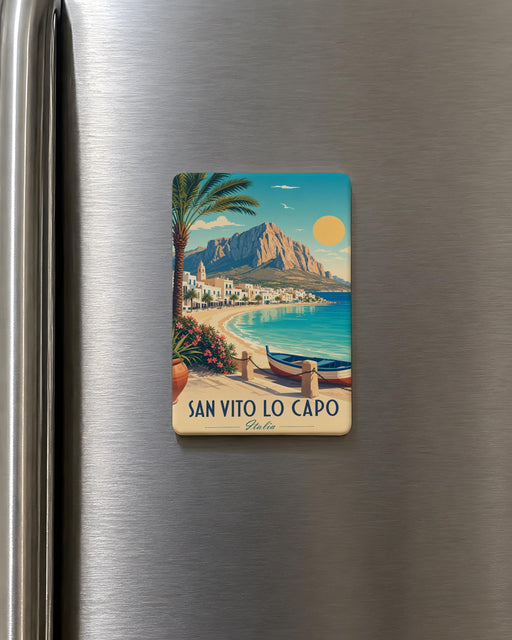 San Vito Lo Capo Italy Fridge Magnet, Sicilian Coastal Town Souvenir Magnet, Travel Gift Keepsake