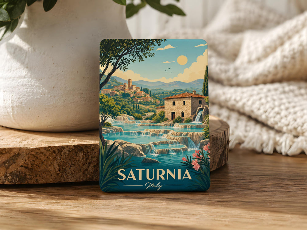 Saturnia Italy Fridge Magnet, Saturnia Hot Springs Souvenir Magnet, Tuscany Travel Keepsake, Cascate del Mulino Gift