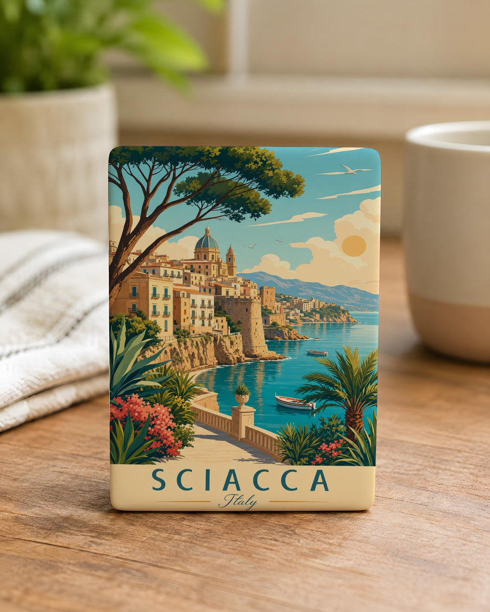 Sciacca Italy Fridge Magnet, Sicily Souvenir Magnet, Sciacca Travel Keepsake, Italian Coastal Town Magnet, Italy Gift