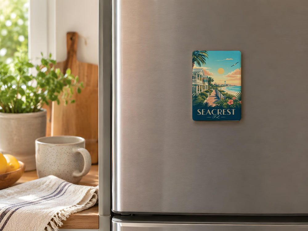 Seacrest FL Fridge Magnet, Seacrest Florida Souvenir Magnet, Beach Town Travel Keepsake, Coastal Vacation Gift