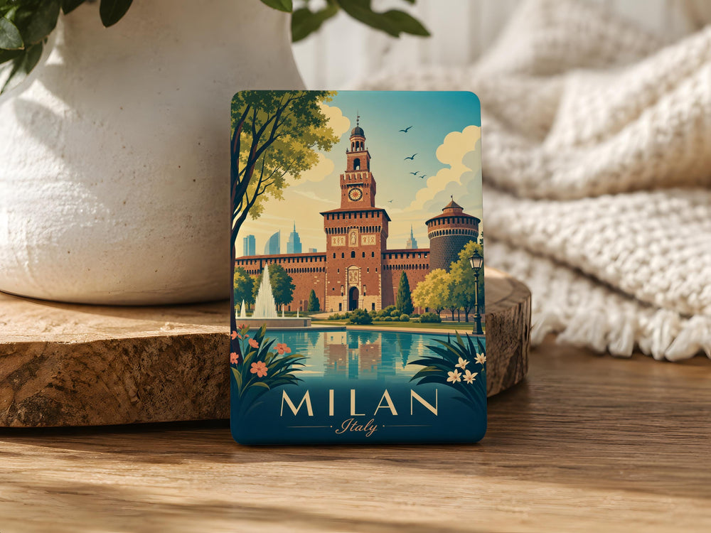 Sforza Castle Fridge Magnet, Milan Italy Landmark Souvenir Magnet, Castello Sforzesco Travel Gift Magnet