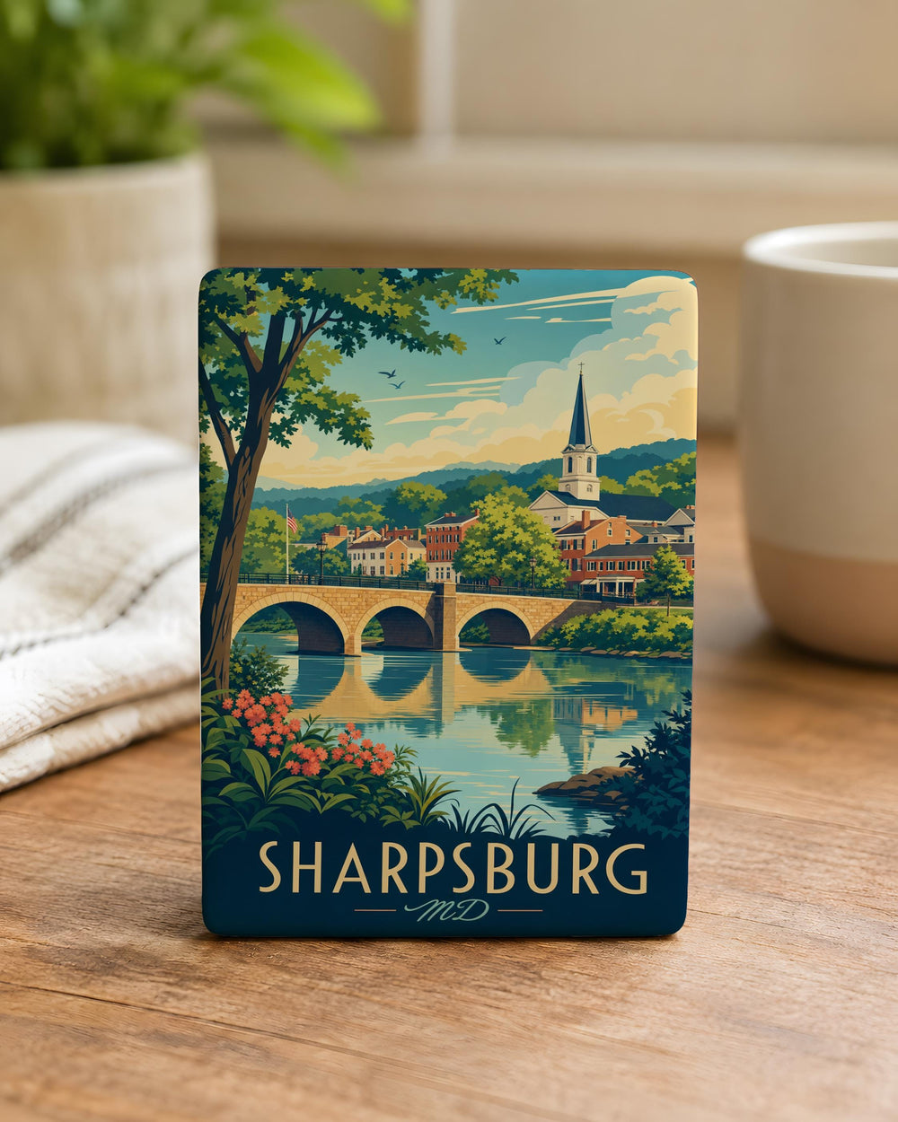 Sharpsburg MD Fridge Magnet, Sharpsburg Maryland Souvenir Magnet, Historic Sharpsburg Gift, Maryland Travel Keepsake Magnet