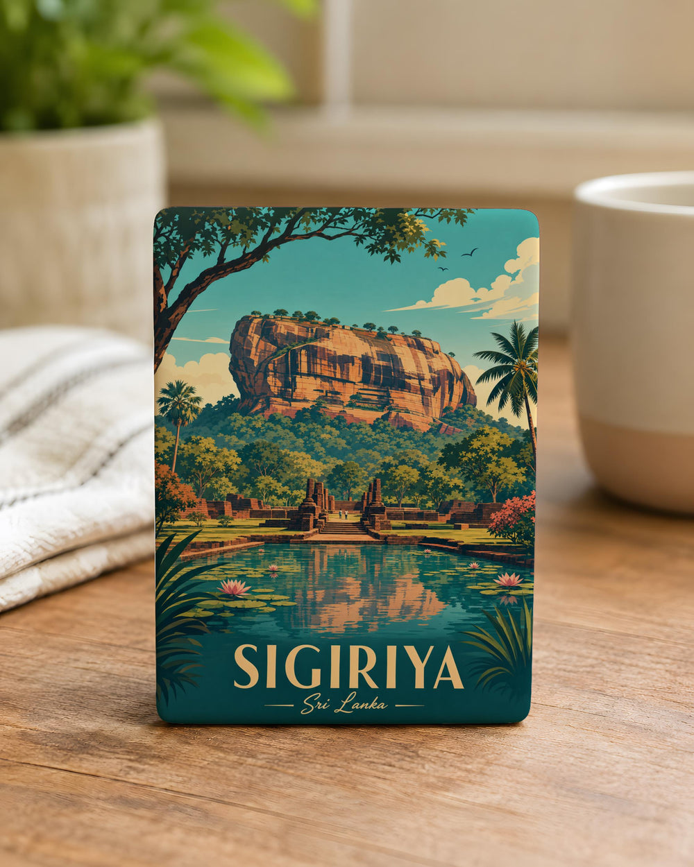 Sigiriya Sri Lanka Fridge Magnet, Lion Rock Fortress Souvenir Magnet, Sri Lanka Travel Landmark Magnet