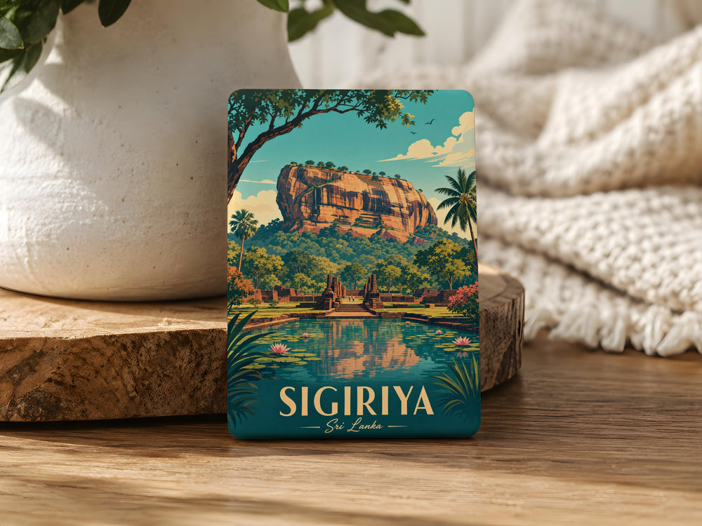 Sigiriya Sri Lanka Fridge Magnet, Lion Rock Fortress Souvenir Magnet, Sri Lanka Travel Landmark Magnet