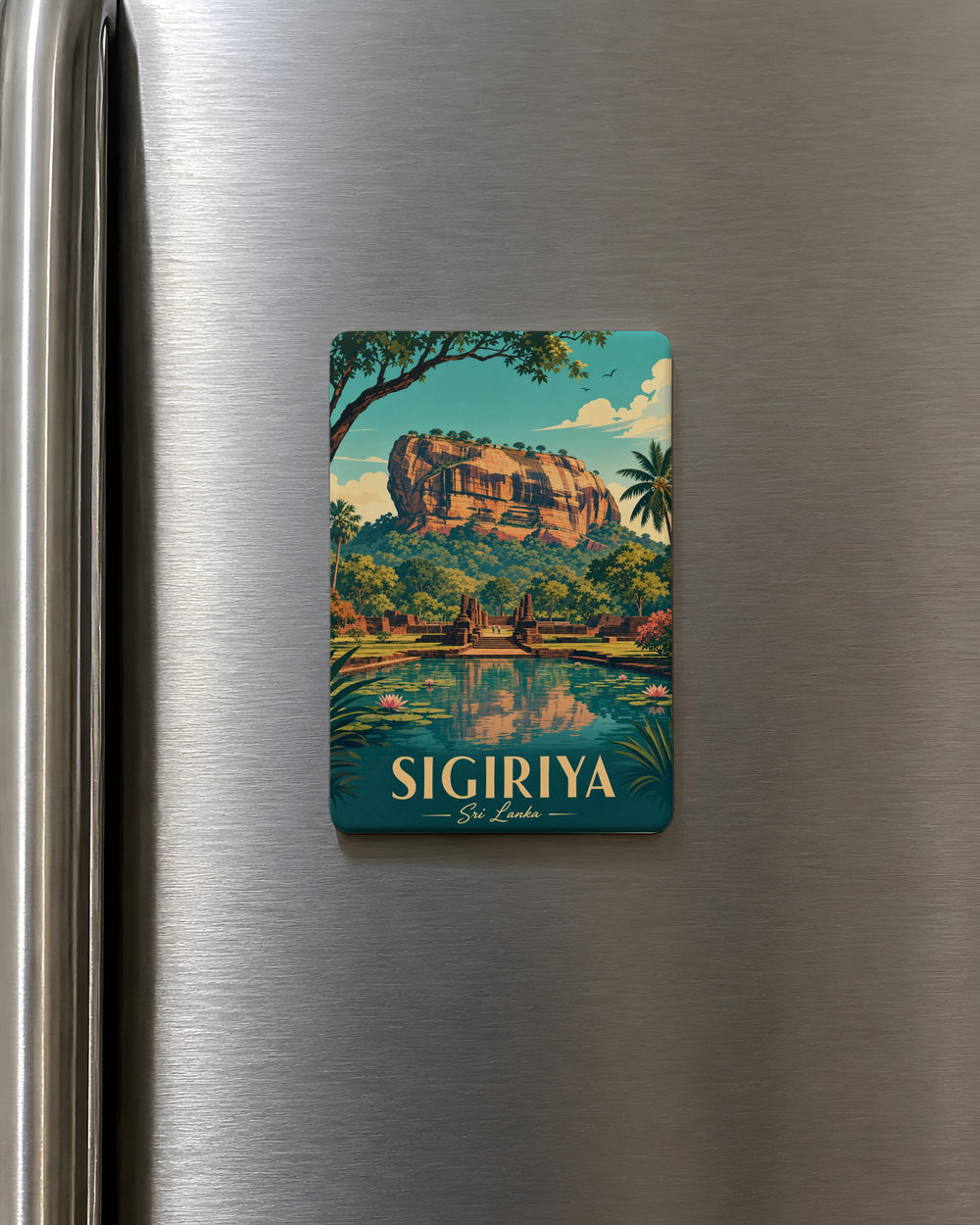 Sigiriya Sri Lanka Fridge Magnet, Lion Rock Fortress Souvenir Magnet, Sri Lanka Travel Landmark Magnet