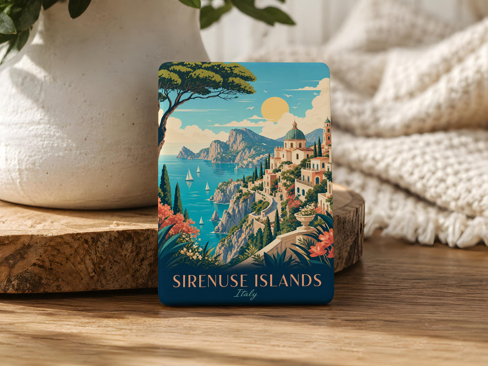 Sirenuse Islands Fridge Magnet, Li Galli Italy Coastal Island Souvenir Magnet, Mediterranean Sea Travel Keepsake Magnet
