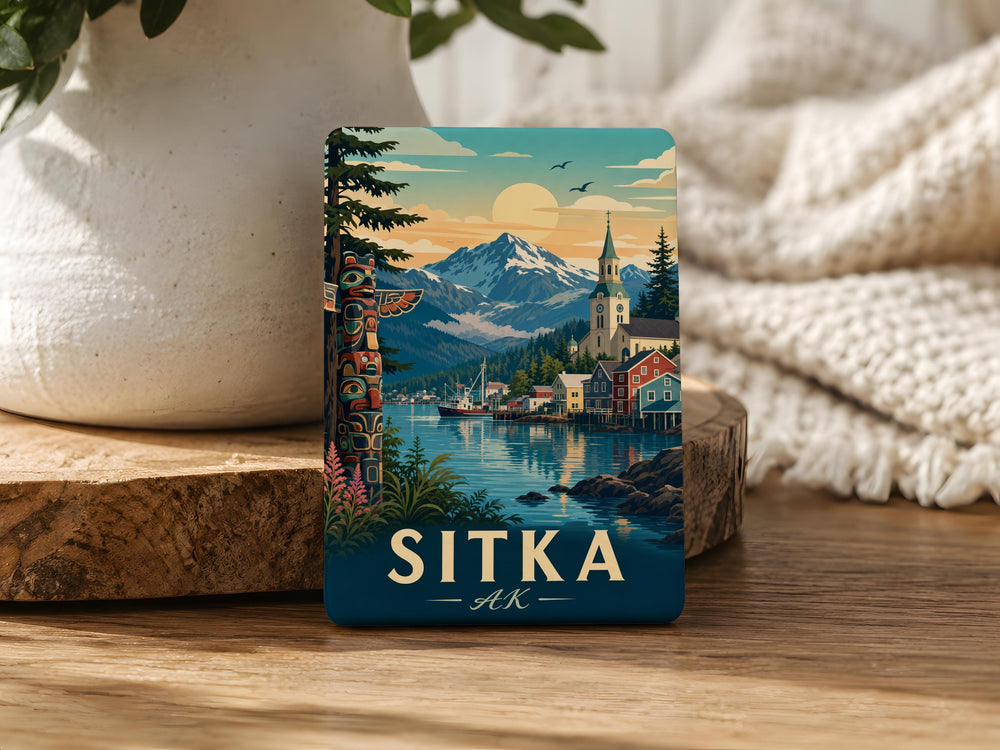 Sitka Alaska Fridge Magnet, Sitka AK Souvenir Magnet, Alaska Travel Gift, Sitka Alaska Keepsake Magnet, Alaska Decor Magnet