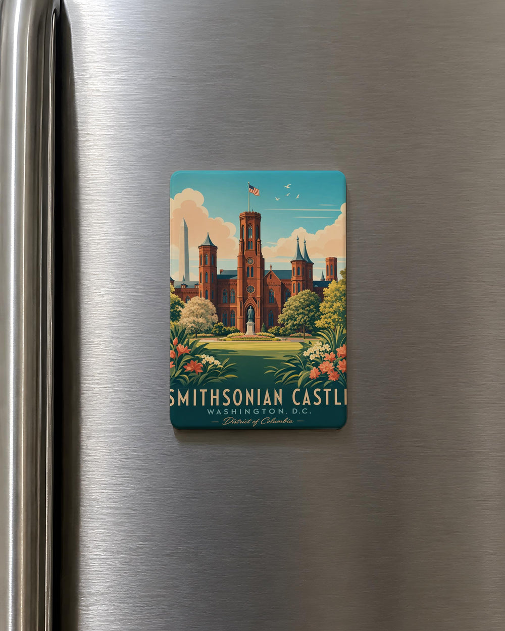 Smithsonian Castle Fridge Magnet, Washington DC Landmark Souvenir, Historic Smithsonian Institution Building Magnet
