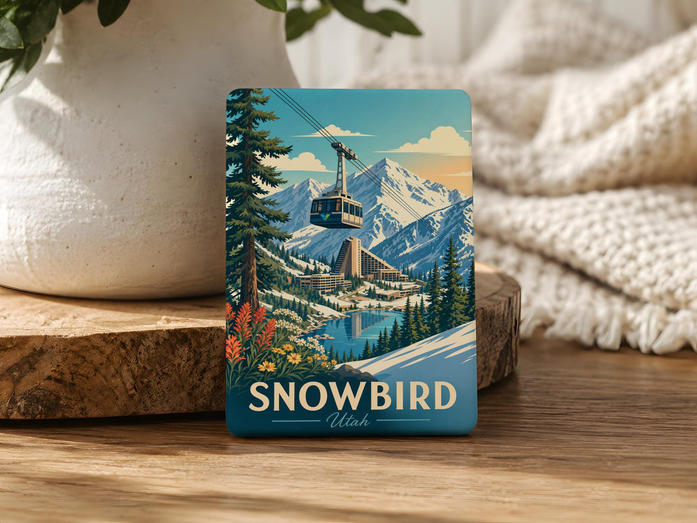 Snowbird Utah Fridge Magnet, Snowbird UT Souvenir Magnet, Ski Resort Mountain Vacation Keepsake Gift