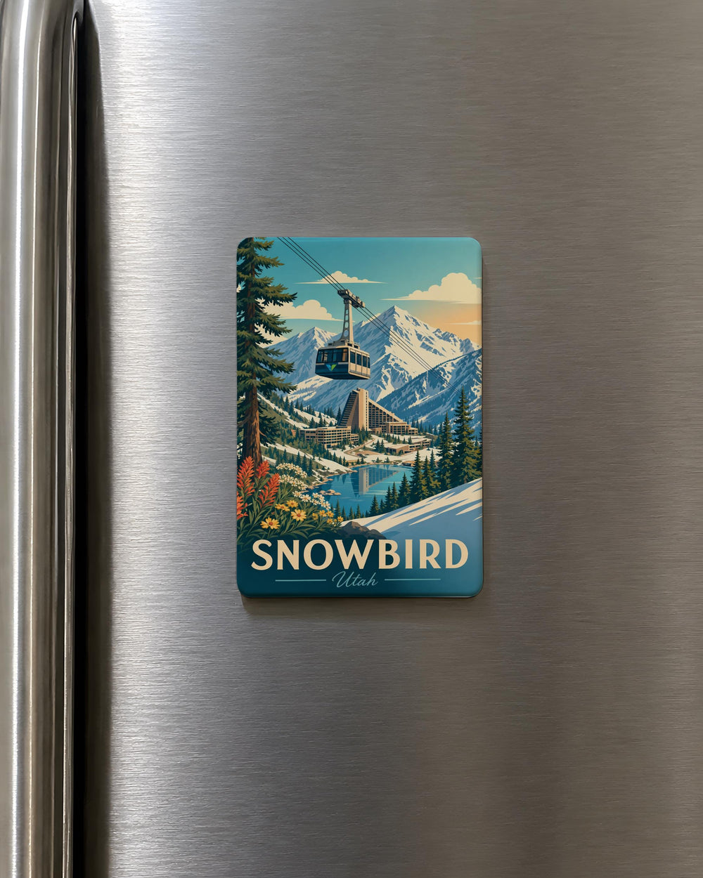 Snowbird Utah Fridge Magnet, Snowbird UT Souvenir Magnet, Ski Resort Mountain Vacation Keepsake Gift