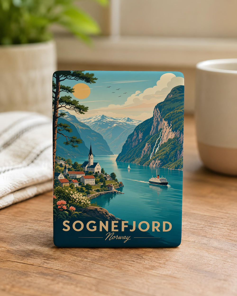 Sognefjord Norway Fridge Magnet, Scenic Fjord Landscape Souvenir Magnet, Scandinavian Travel Keepsake Gift