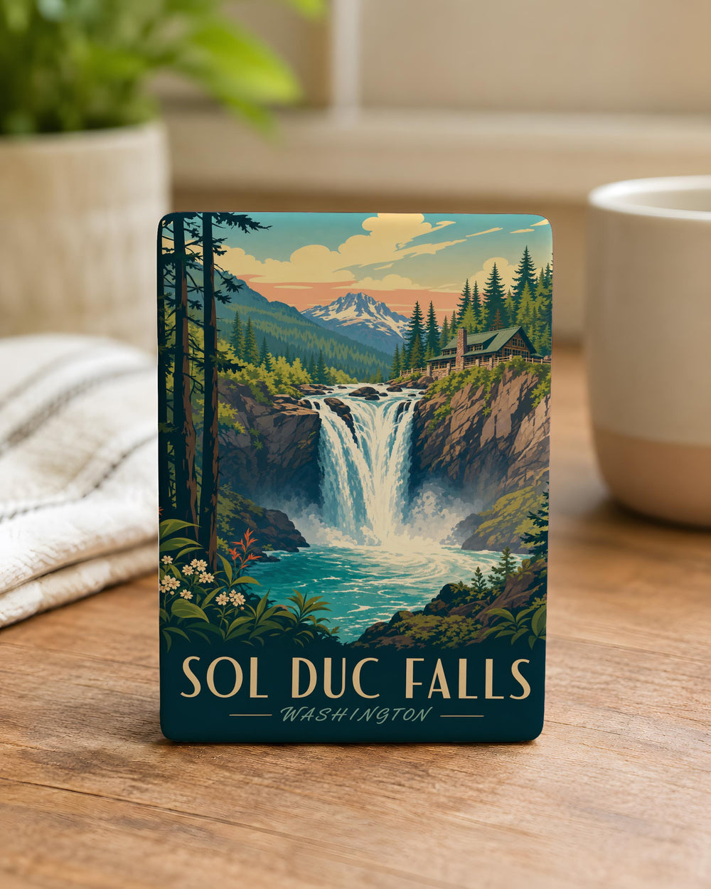 Sol Duc Falls Fridge Magnet, Olympic National Park Waterfall Souvenir Magnet, Washington Nature Travel Keepsake