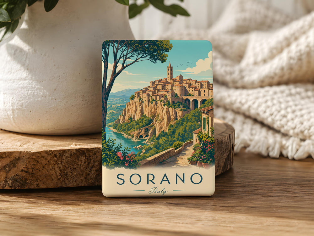 Sorano Italy Fridge Magnet, Sorano Tuscany Travel Souvenir, Italian Hill Town Landmark Magnet, Italy Vacation Keepsake Magnet