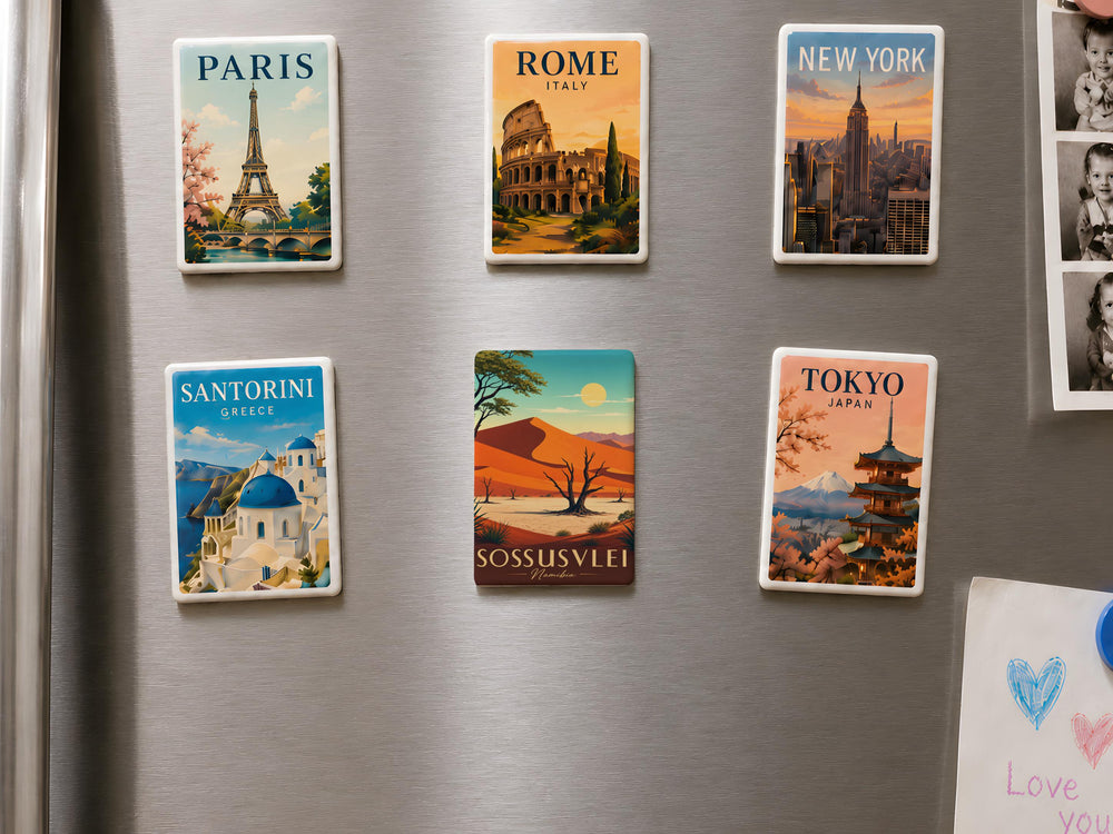Sossusvlei Namibia Fridge Magnet, Namib Desert Dunes Souvenir, Deadvlei Salt Pan Travel Keepsake Magnet