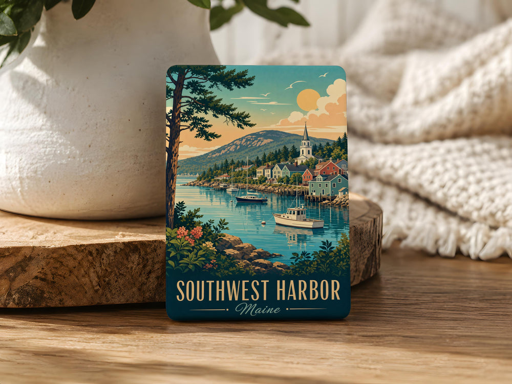 Southwest Harbor Maine Fridge Magnet, Southwest Harbor ME Souvenir Magnet, Acadia National Park Coastal Town Travel Keepsake Magnet