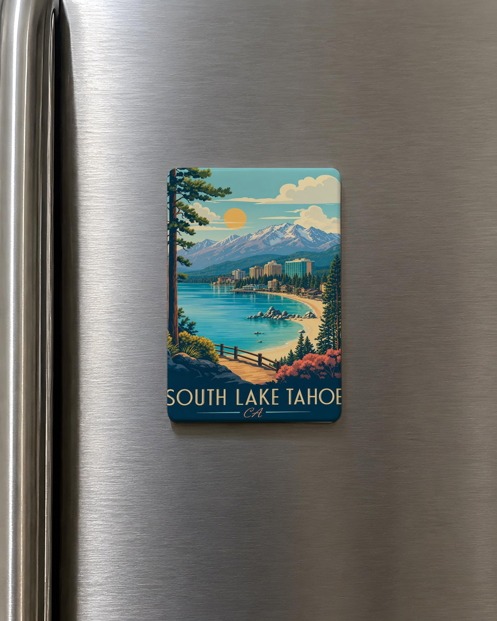 South Lake Tahoe CA Fridge Magnet, Lake Tahoe California Souvenir Magnet, South Lake Tahoe Travel Gift, Tahoe Vacation Keepsake