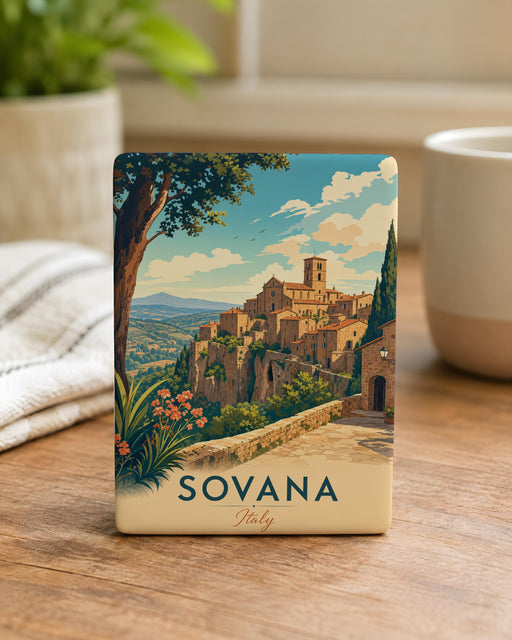 Sovana Italy Fridge Magnet, Sovana Tuscany Travel Souvenir, Italian Village Landmark Keepsake Magnet