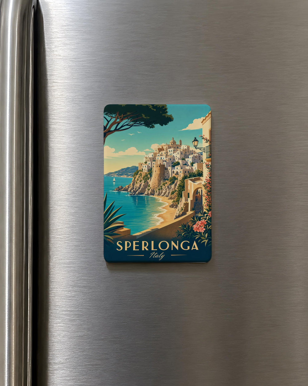 Sperlonga Italy Fridge Magnet, Sperlonga Travel Souvenir, Italian Coastal Town Landmark Magnet, Italy Vacation Keepsake Magnet
