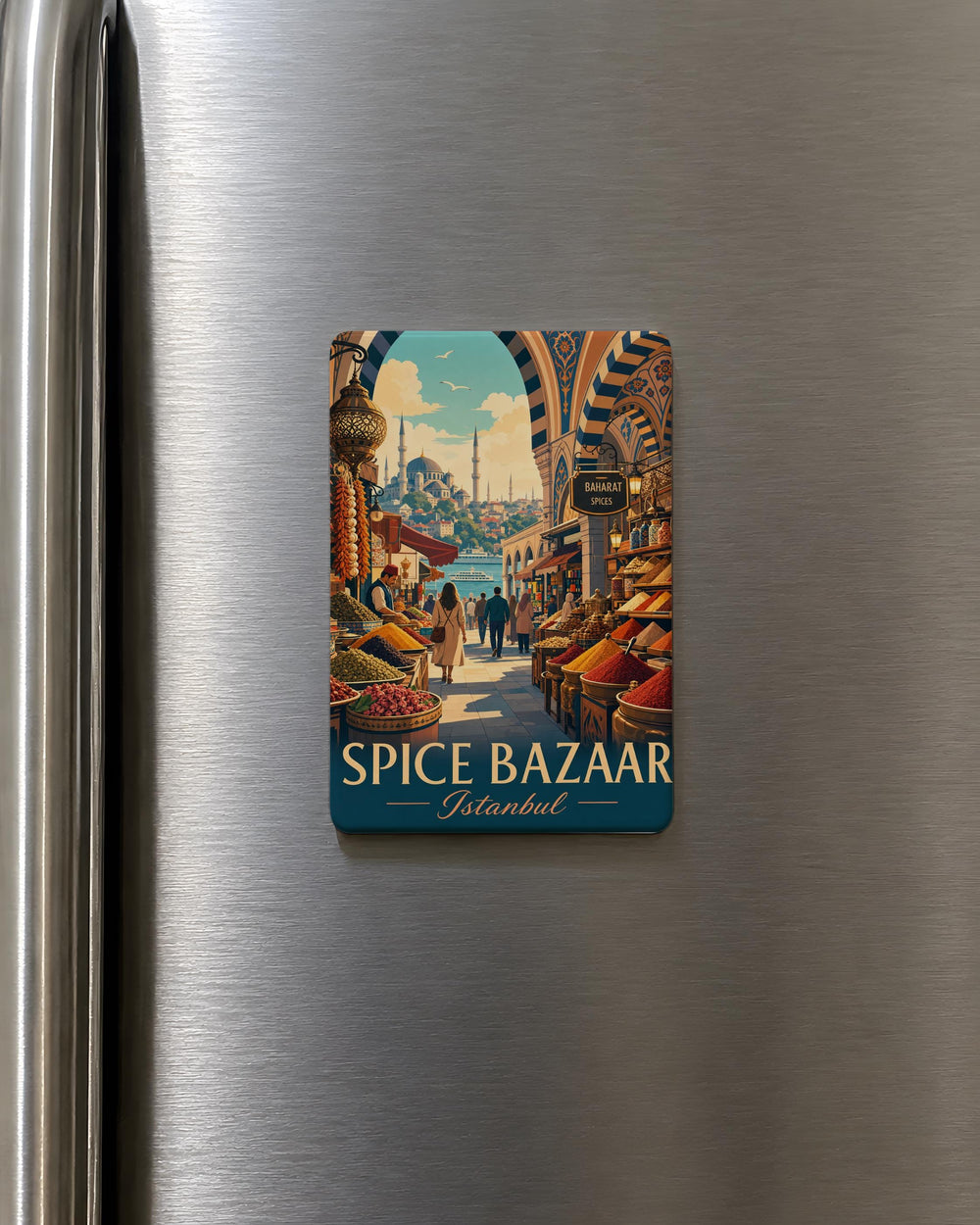 Spice Bazaar Istanbul Fridge Magnet, Turkish Market Souvenir, Grand Bazaar Travel Gift, Istanbul Turkey Kitchen Magnet