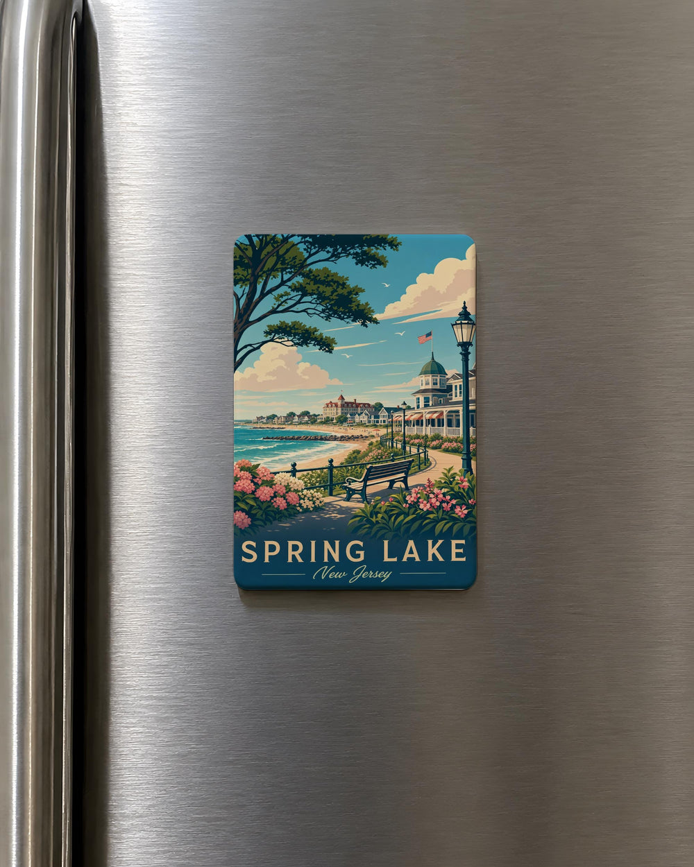 Spring Lake NJ Fridge Magnet, Spring Lake New Jersey Souvenir Magnet, Coastal Town Travel Keepsake, Jersey Shore Gift