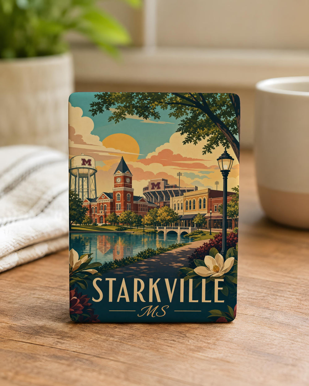 Starkville MS Fridge Magnet, Starkville Mississippi Souvenir Magnet, Mississippi Travel Gift, College Town Keepsake Magnet