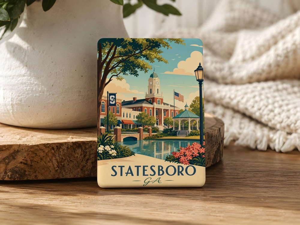 Statesboro GA Fridge Magnet, Statesboro Georgia Souvenir Magnet, Downtown Statesboro Landmark Travel Gift, USA City Magnet