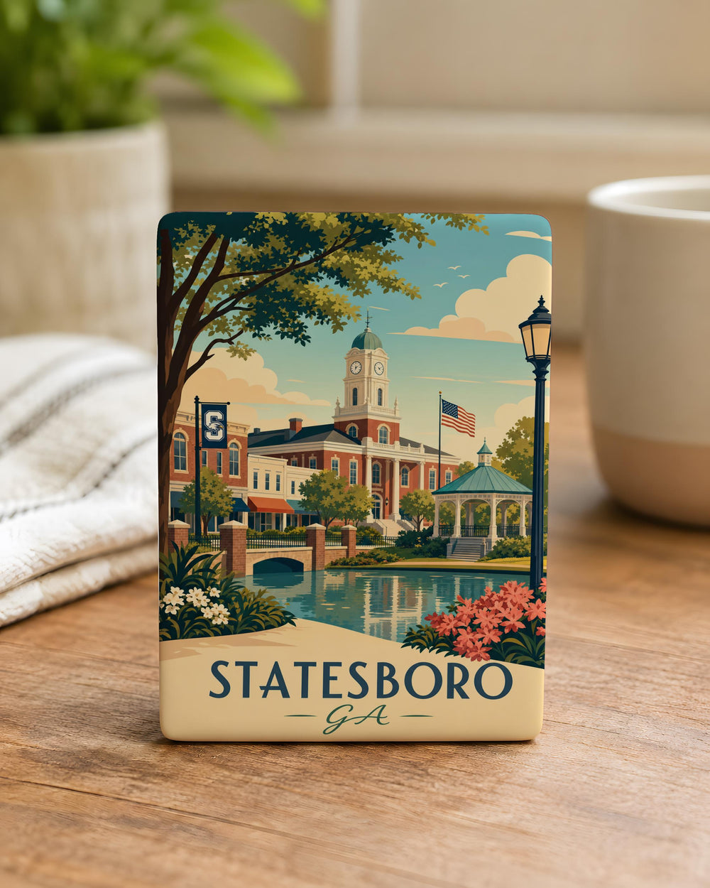 Statesboro GA Fridge Magnet, Statesboro Georgia Souvenir Magnet, Downtown Statesboro Landmark Travel Gift, USA City Magnet