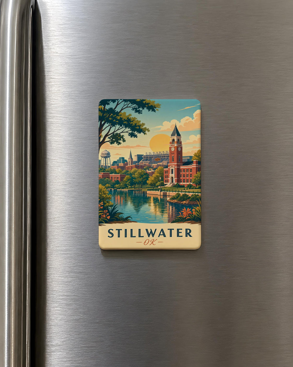 Stillwater OK Fridge Magnet, Stillwater Oklahoma Souvenir Magnet, Stillwater City Magnet, Oklahoma Travel Gift Magnet