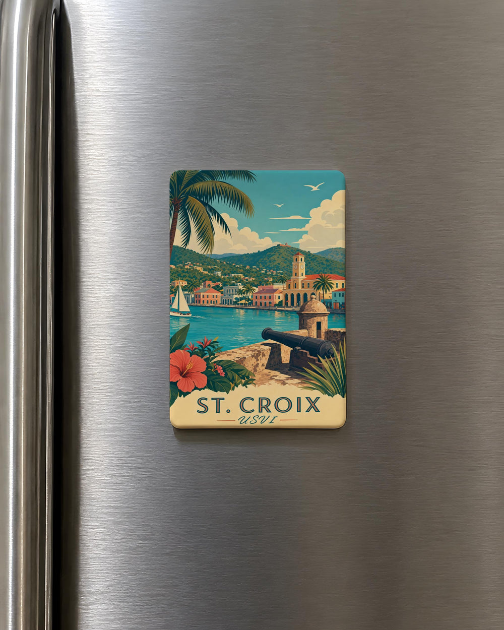 St. Croix USVI Fridge Magnet, St Croix U.S. Virgin Islands Souvenir, Caribbean Island Travel Gift, Island Vacation Keepsake