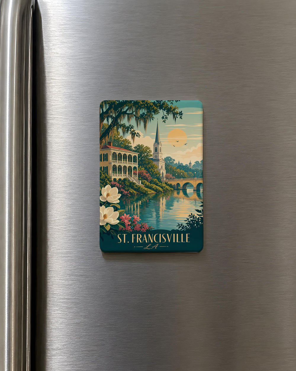 St. Francisville LA Fridge Magnet, St Francisville Louisiana Souvenir Magnet, Travel Keepsake Refrigerator Magnet