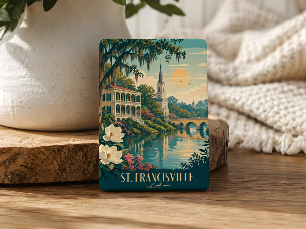 St. Francisville LA Fridge Magnet, St Francisville Louisiana Souvenir Magnet, Travel Keepsake Refrigerator Magnet