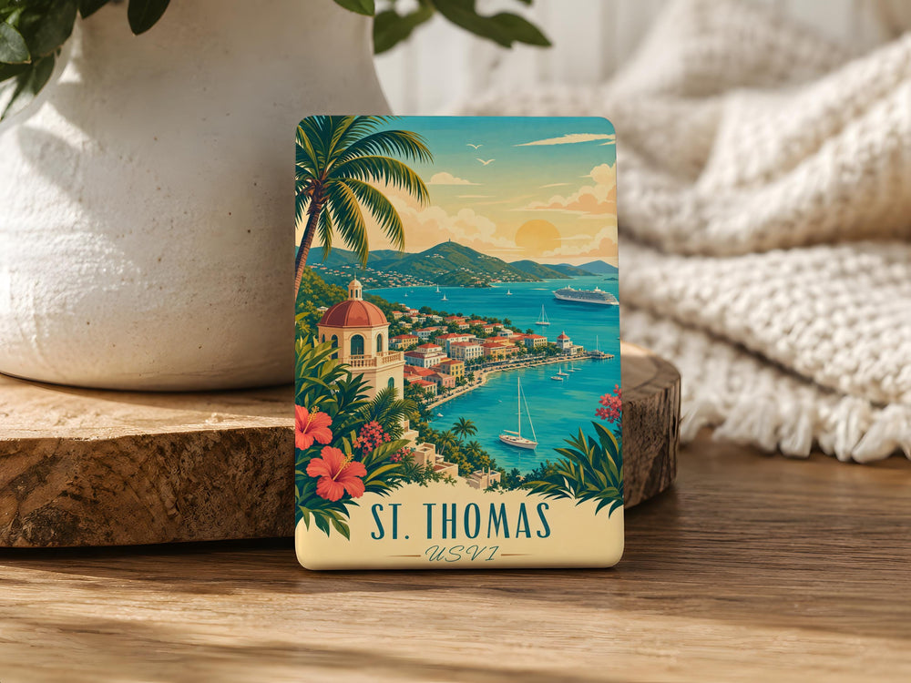St. Thomas USVI Fridge Magnet, U.S. Virgin Islands Souvenir Magnet, Caribbean Island Travel Gift, St Thomas Keepsake Magnet